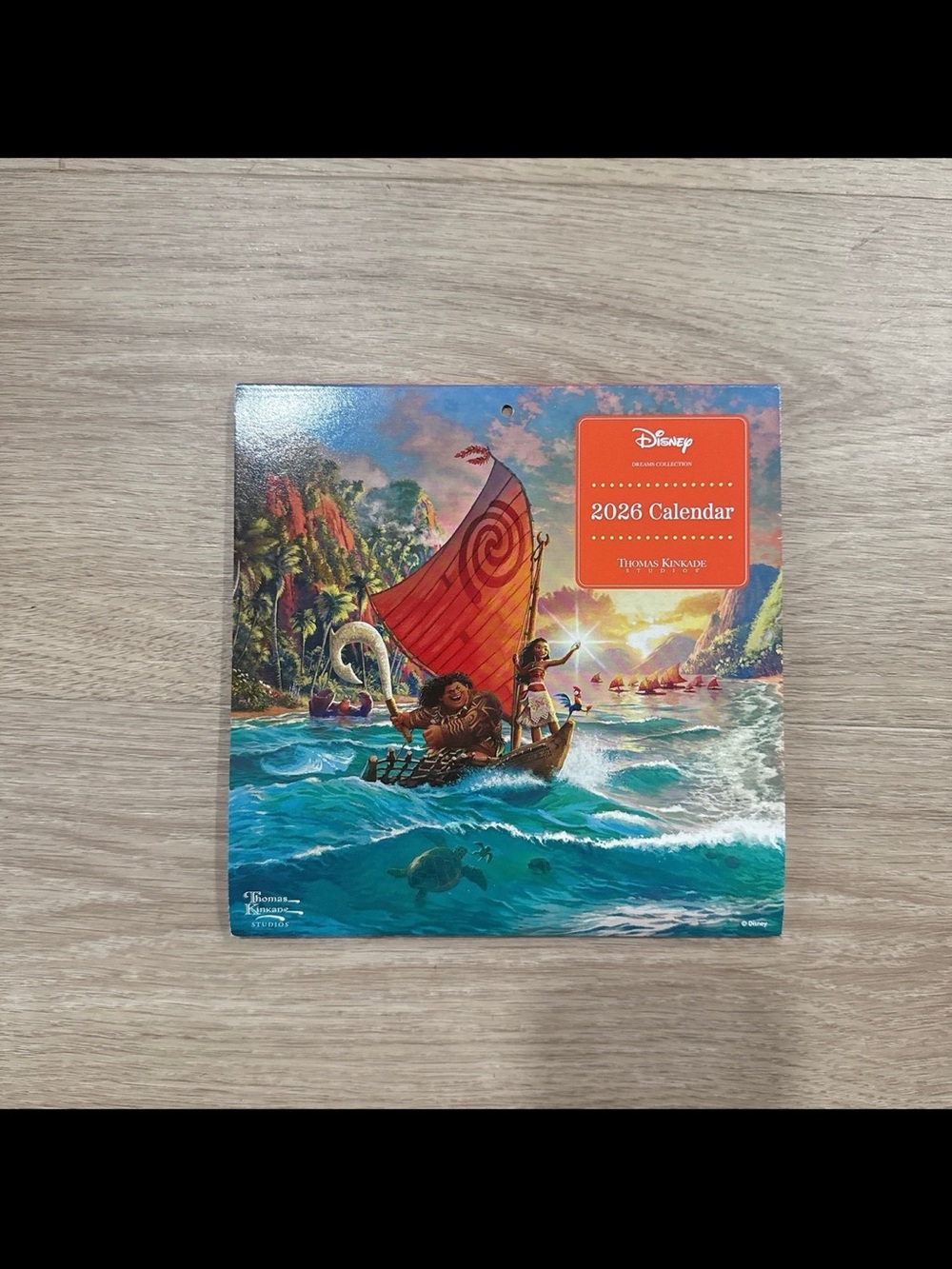Disney Thomas kinkade  2026 mini Wall Calendar - Vibrant Blue & Red Moana Art